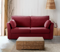 Canapé rouge CHARLOTTE fixe ou convertible Home Spirit