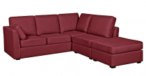 Canapé rouge d'angle tissu CHARLOTTE fixe ou convertible Home Spirit