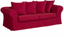 Canapé tissu rouge HARRY Home Spirit, fixe ou convertible
